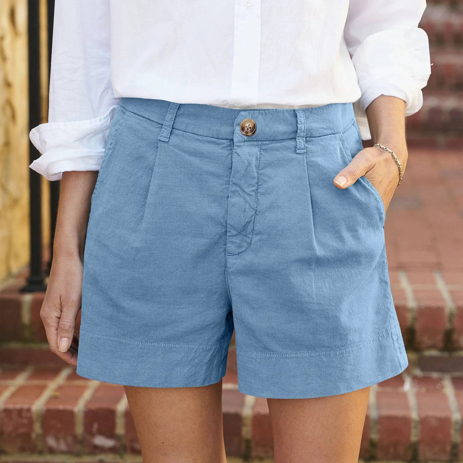 Wendy | Avslappnad bomulls sommarshorts