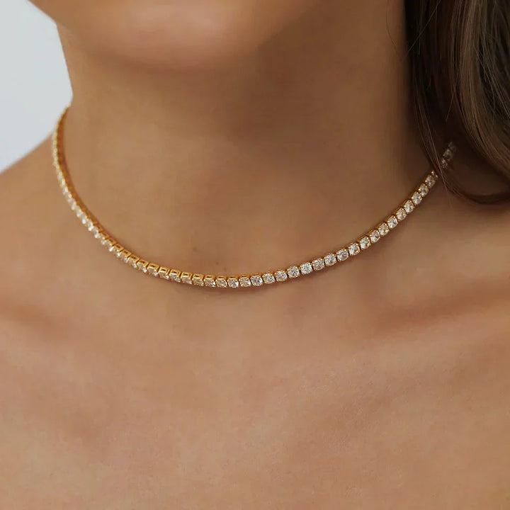 Exklusivt Moissanite Tennis Halsband i Guld