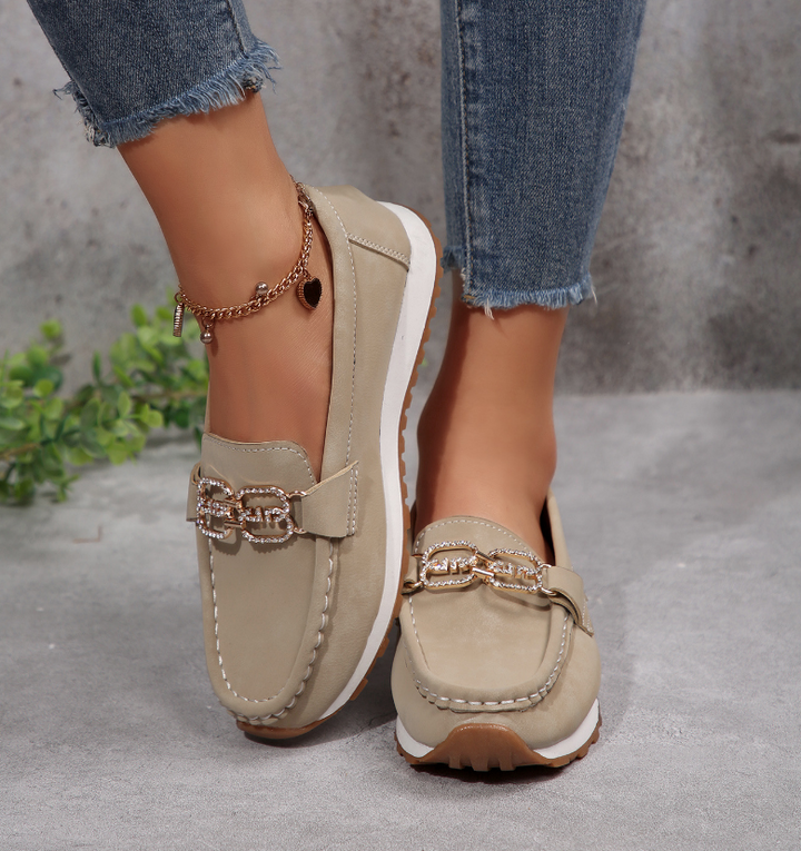 Emma | Chic Diamond Buckle Loafers