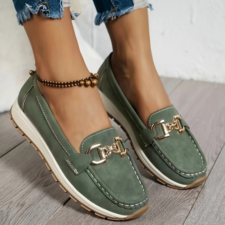 Eloise | Gröna Spännen Loafers