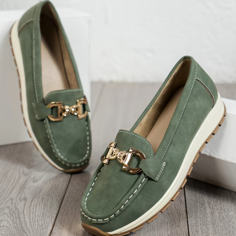 Eloise | Gröna Spännen Loafers