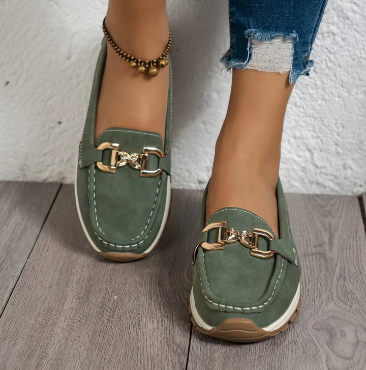 Eloise | Gröna Spännen Loafers