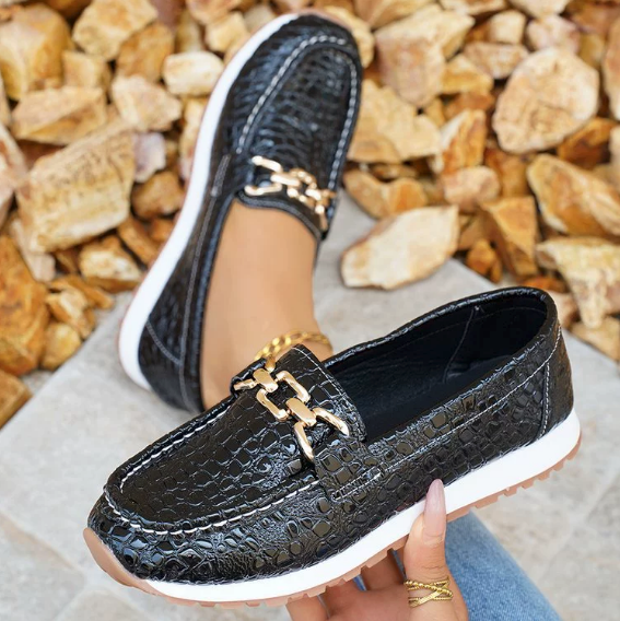 Emmy | Svarta Krokodil Loafers