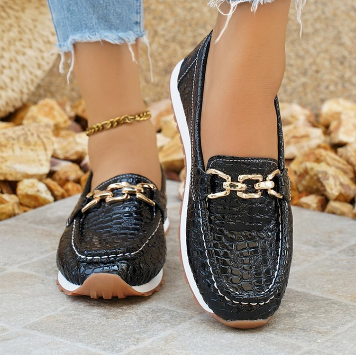 Emmy | Svarta Krokodil Loafers