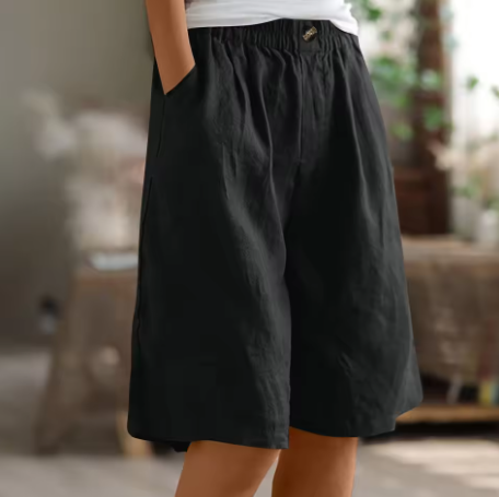 Femke | Avslappnade linnen bermudashorts