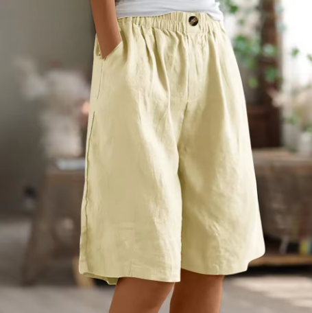 Femke | Avslappnade linnen bermudashorts