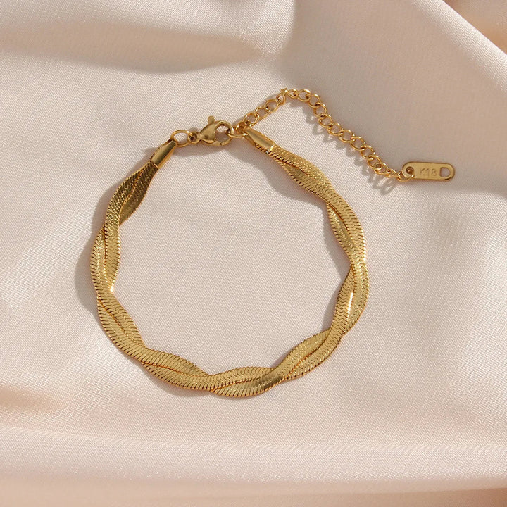 Tidlöst Set med Guldpläterat Halsband och Armband