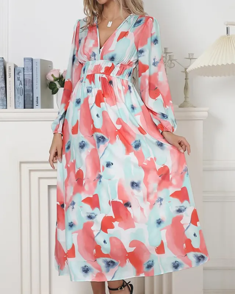 Celine | Kvinnoklänning med Blommönster