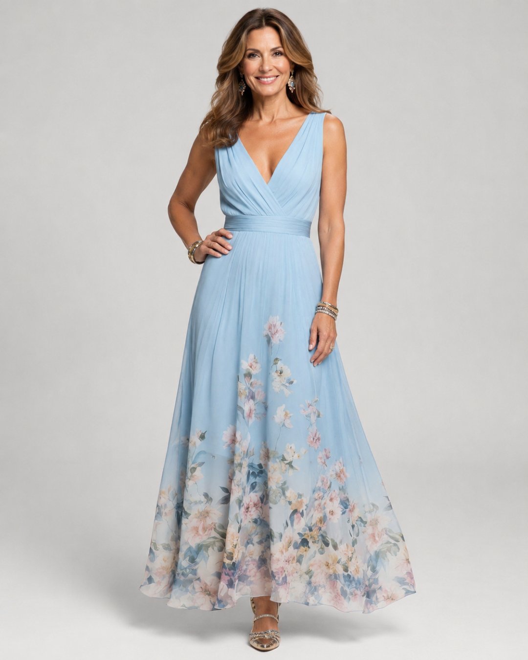 Melissa | Elegant V-ringad Maxiklänning