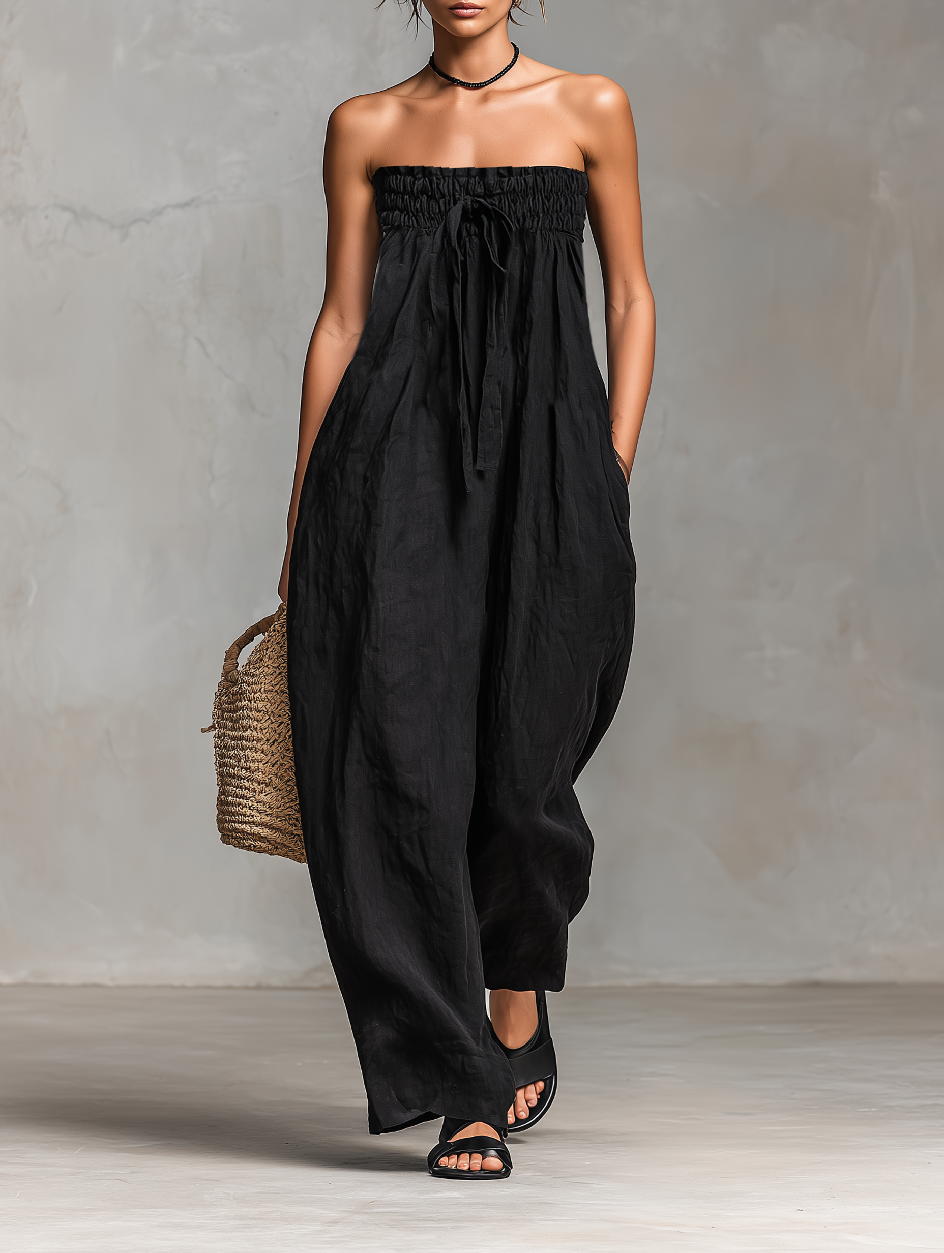 Mia | Lätt Linne Jumpsuit
