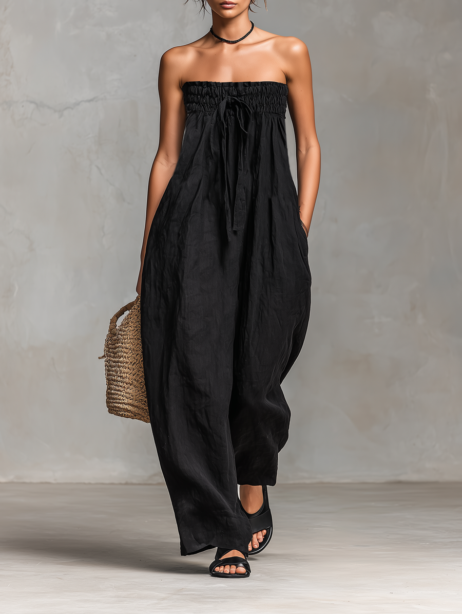 Mia | Lätt Linne Jumpsuit
