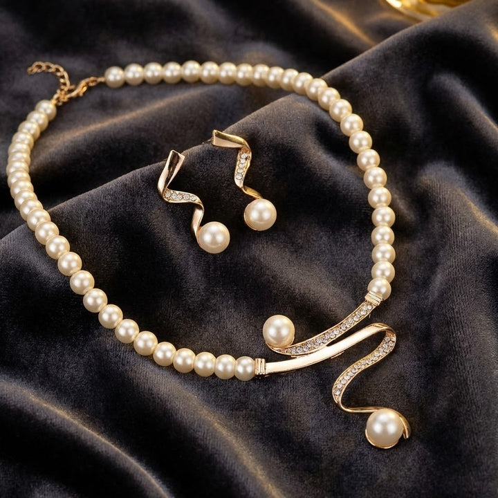 Elegant Våg Pärlsmyckeset