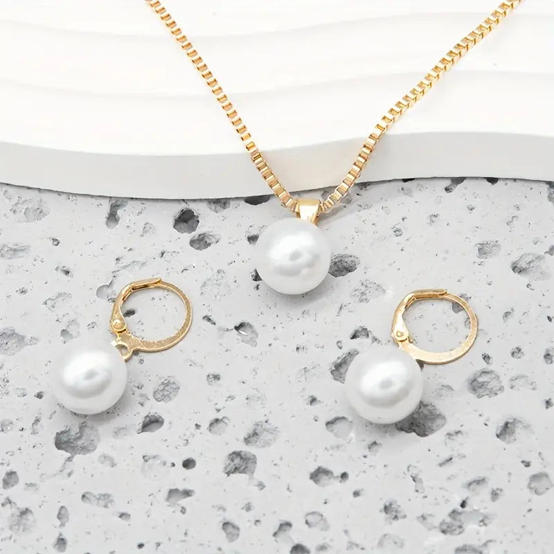 Elegant Graciös Pärlhalsband Set