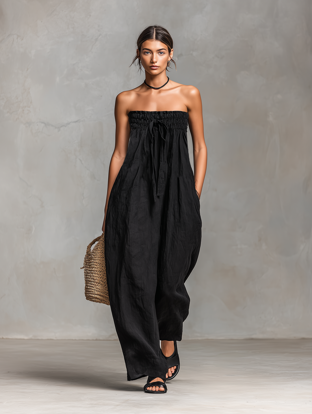 Mia | Lätt Linne Jumpsuit