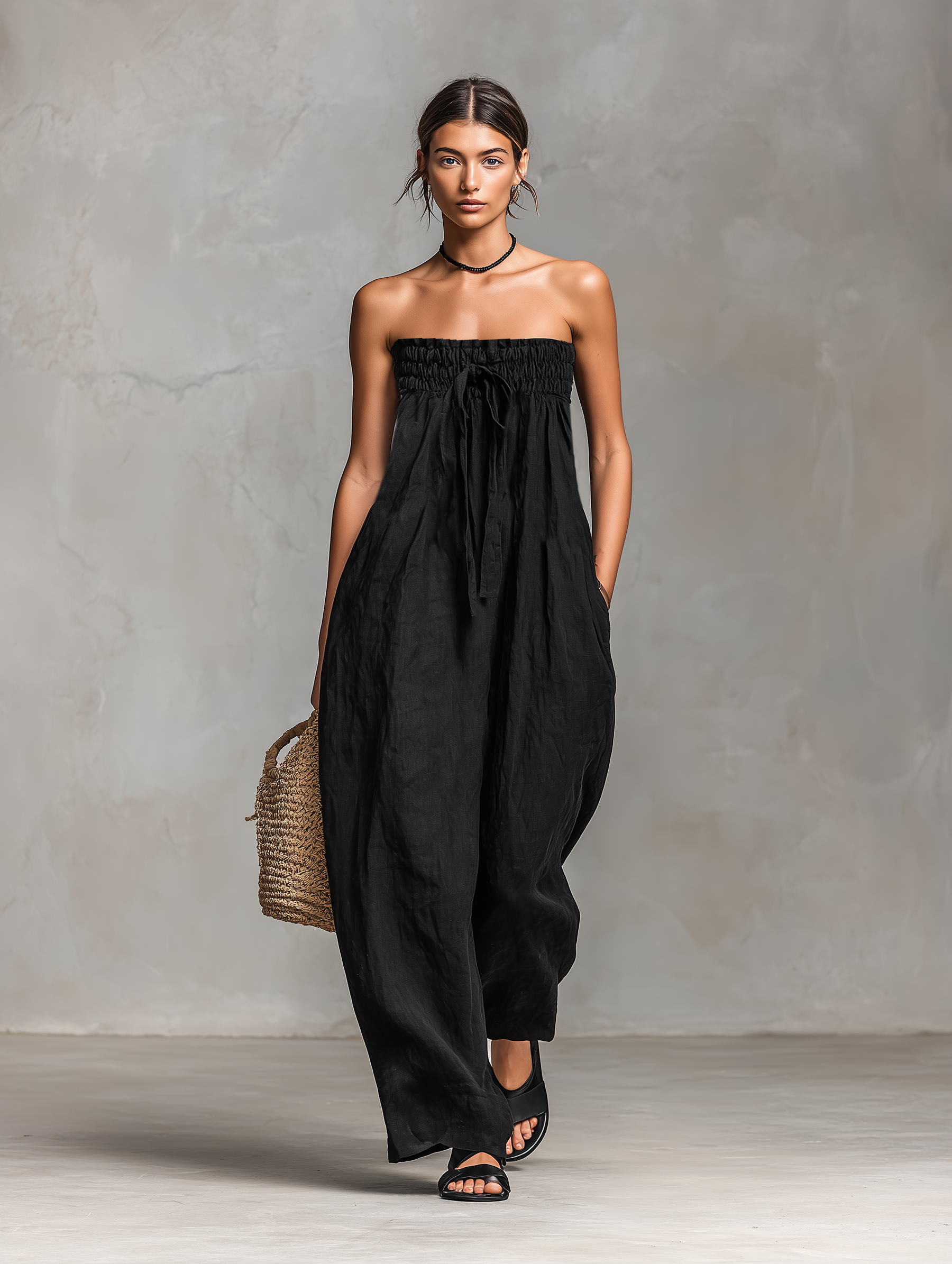 Mia | Lätt Linne Jumpsuit