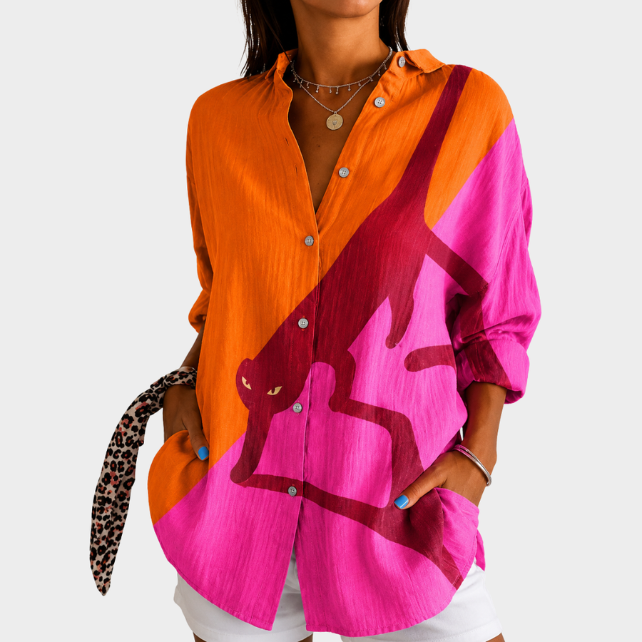 Oline | Solnedgång Safari Statement Blus