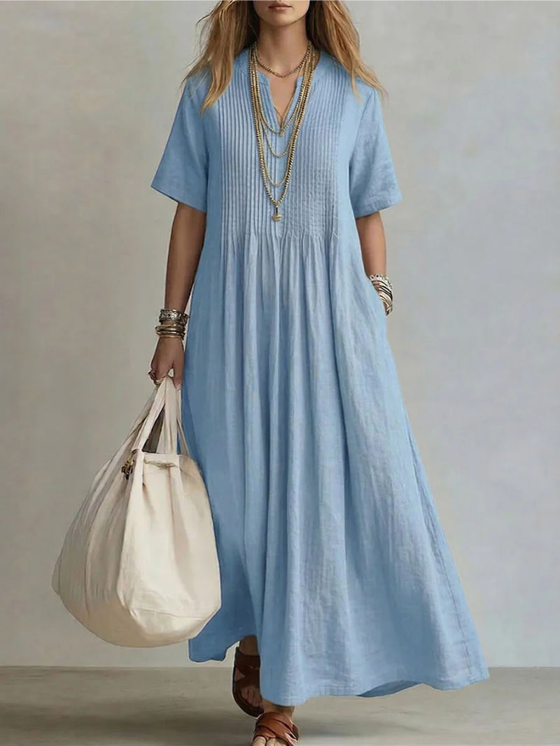 Leana | Pintuck Maxi Klänning
