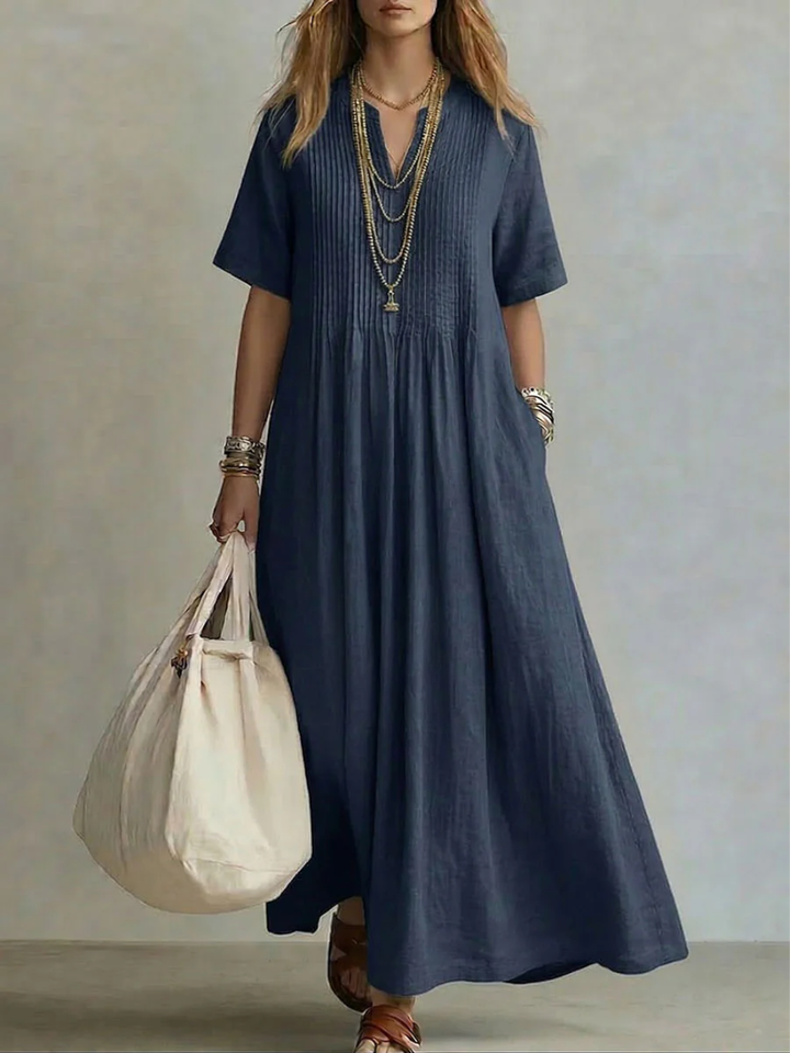 Leana | Pintuck Maxi Klänning
