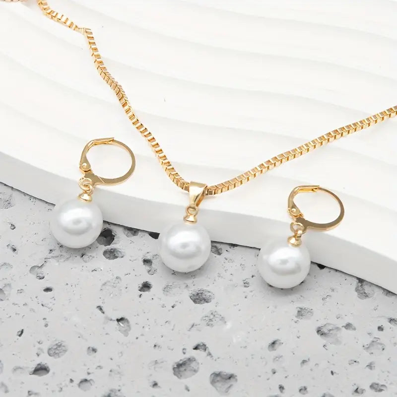Elegant Graciös Pärlhalsband Set
