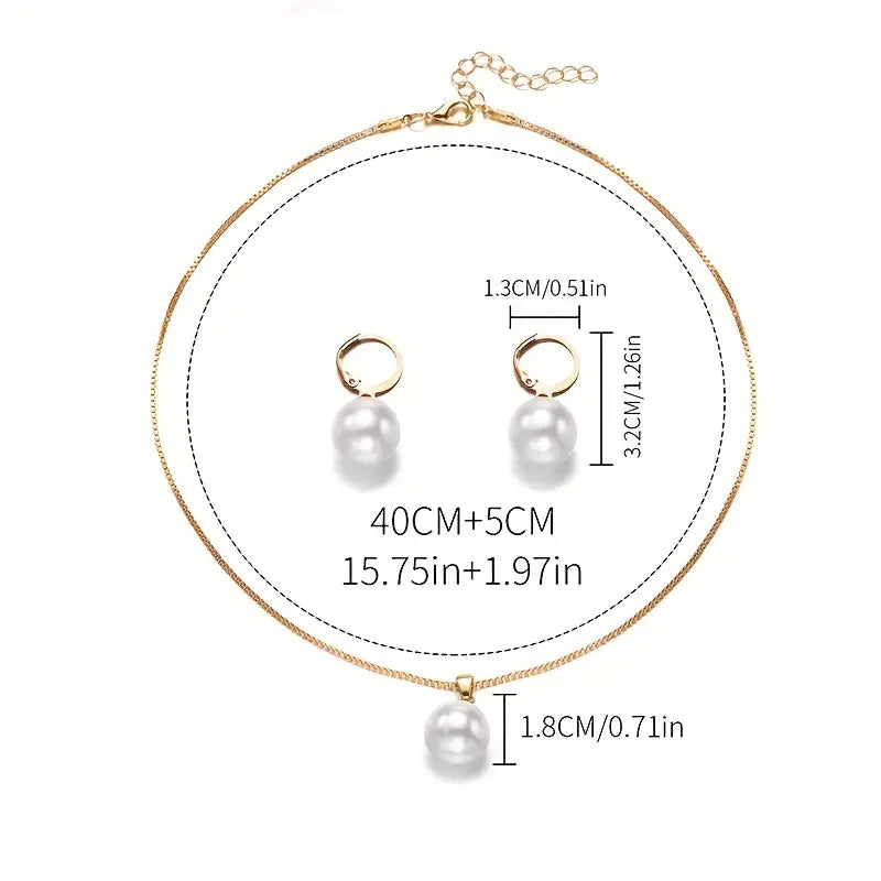 Elegant Graciös Pärlhalsband Set