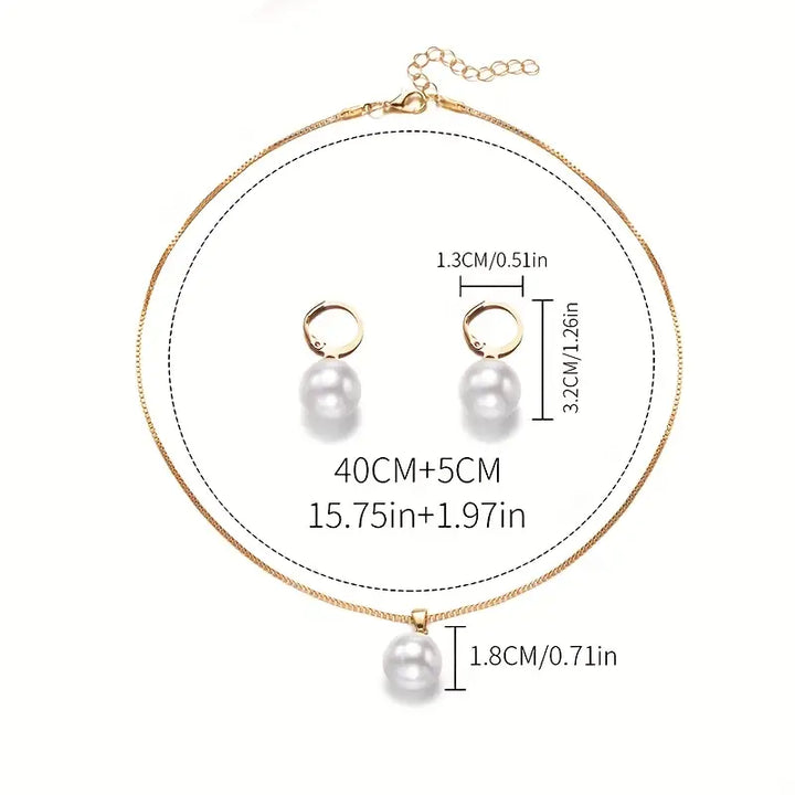 Elegant Graciös Pärlhalsband Set