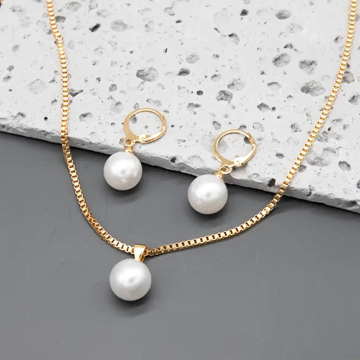 Elegant Graciös Pärlhalsband Set