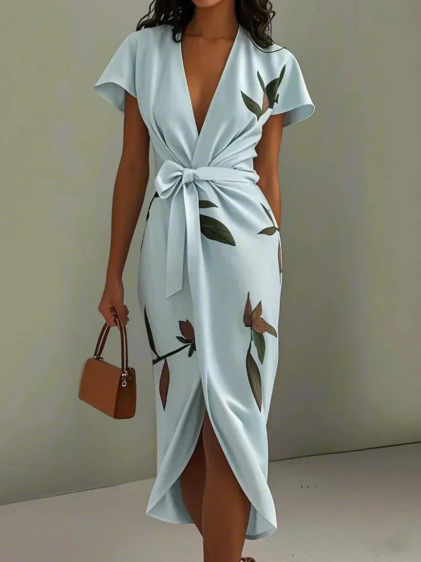Amelia | Elegant Blommig Wrap Klänning