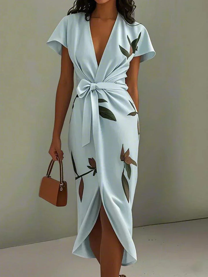 Amelia | Elegant Blommig Wrap Klänning
