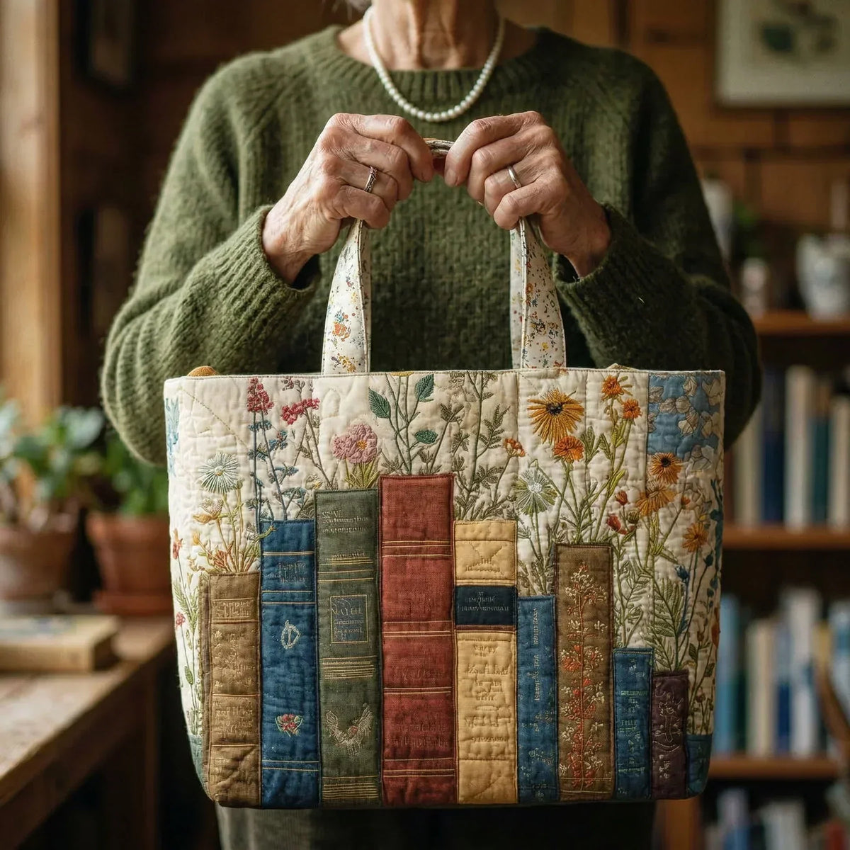 Annika | Artisan Quilted Bag - Böcker och Blommor