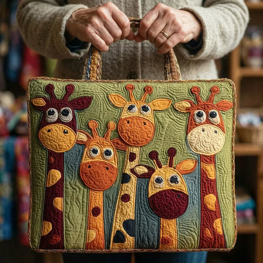 Sigrid | Quiltad Tote Bag - Giraff