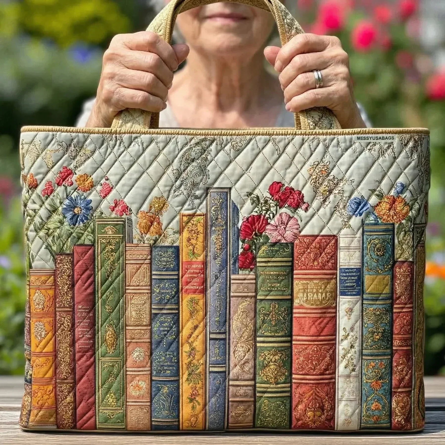 Johanna | Quiltad Väska - Förtrollande Bibliotek