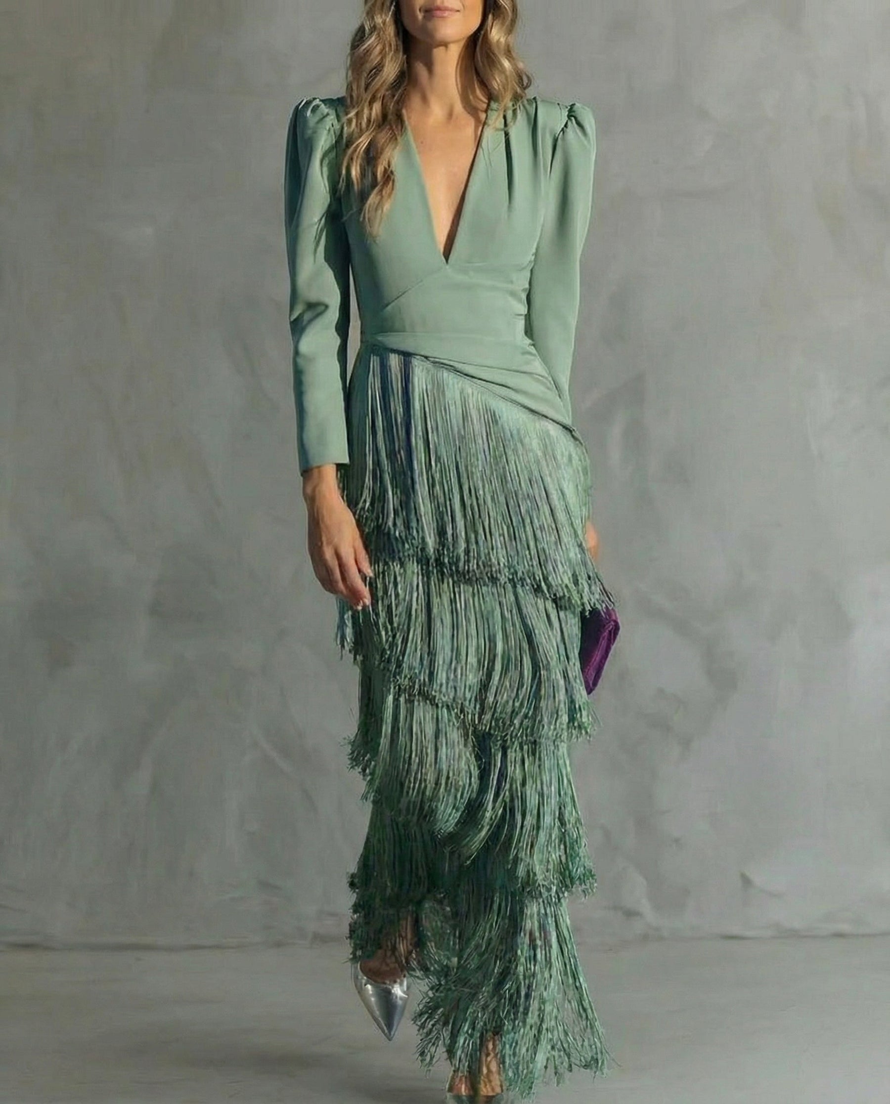 Chiara | Elegant Klänning med Fransar