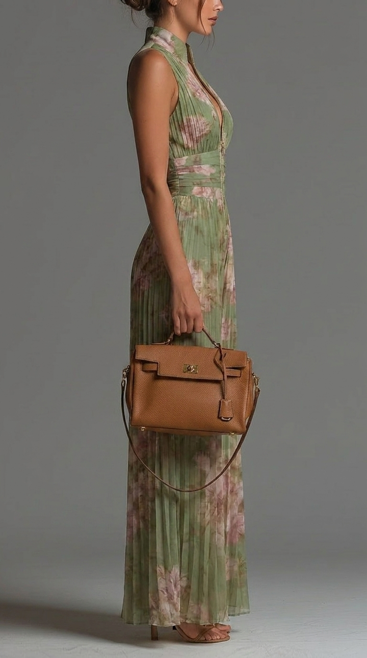 Evelina | Plisserad Blommig Chiffon Jumpsuit