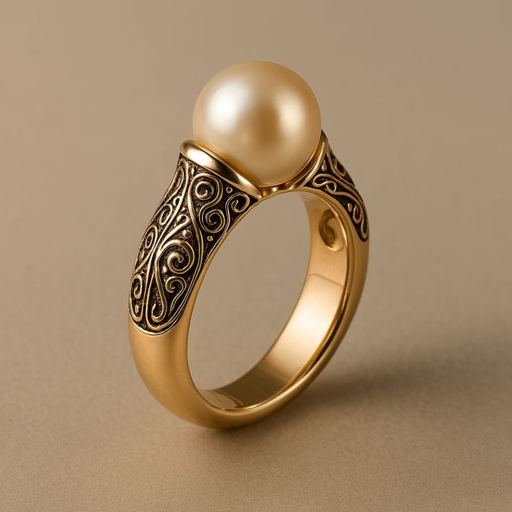 Tidlös Vintage Pärl Guldring