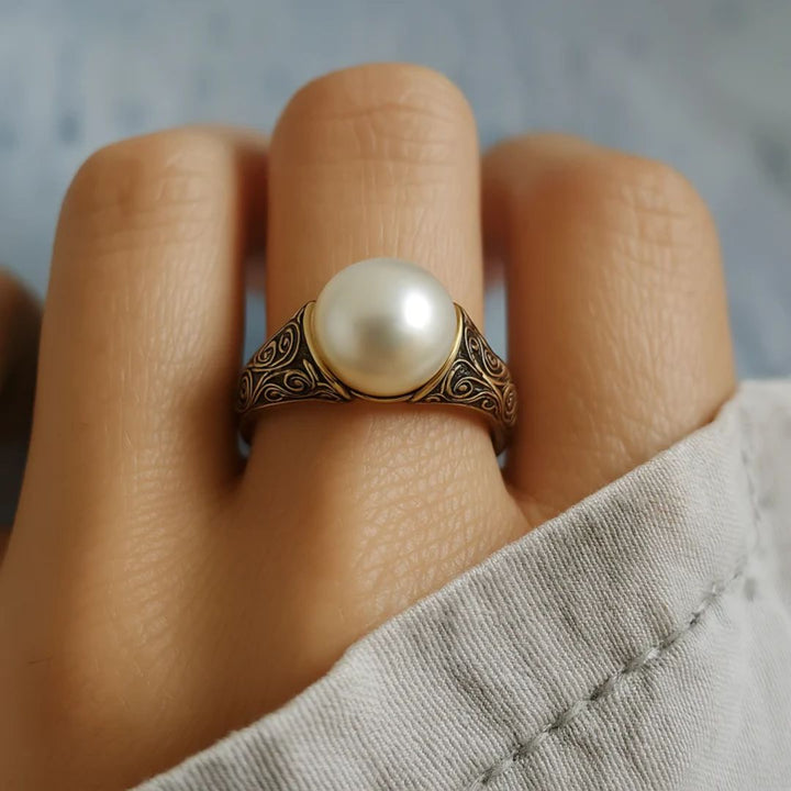 Tidlös Vintage Pärl Guldring