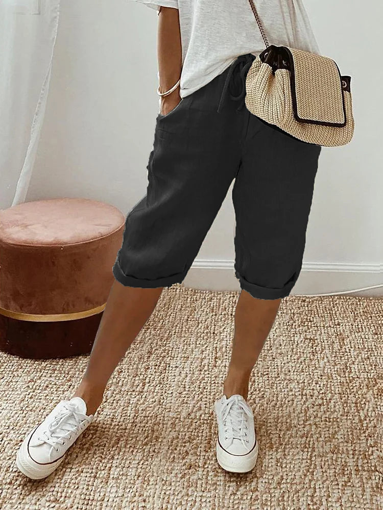 Lillemor | Bomull linné Damer Shorts