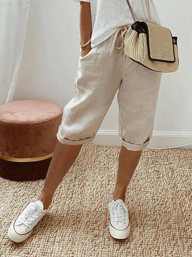 Lillemor | Bomull linné Damer Shorts