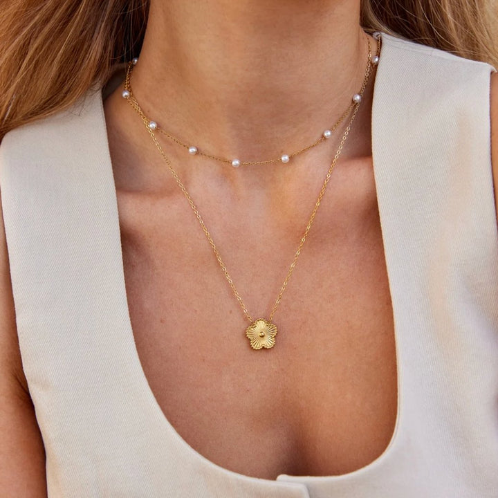 Tidlös Pärlguld Halsband