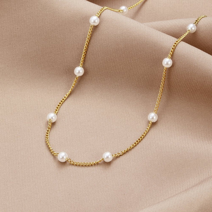Tidlös Pärlguld Halsband