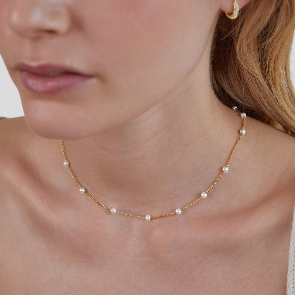 Tidlös Pärlguld Halsband