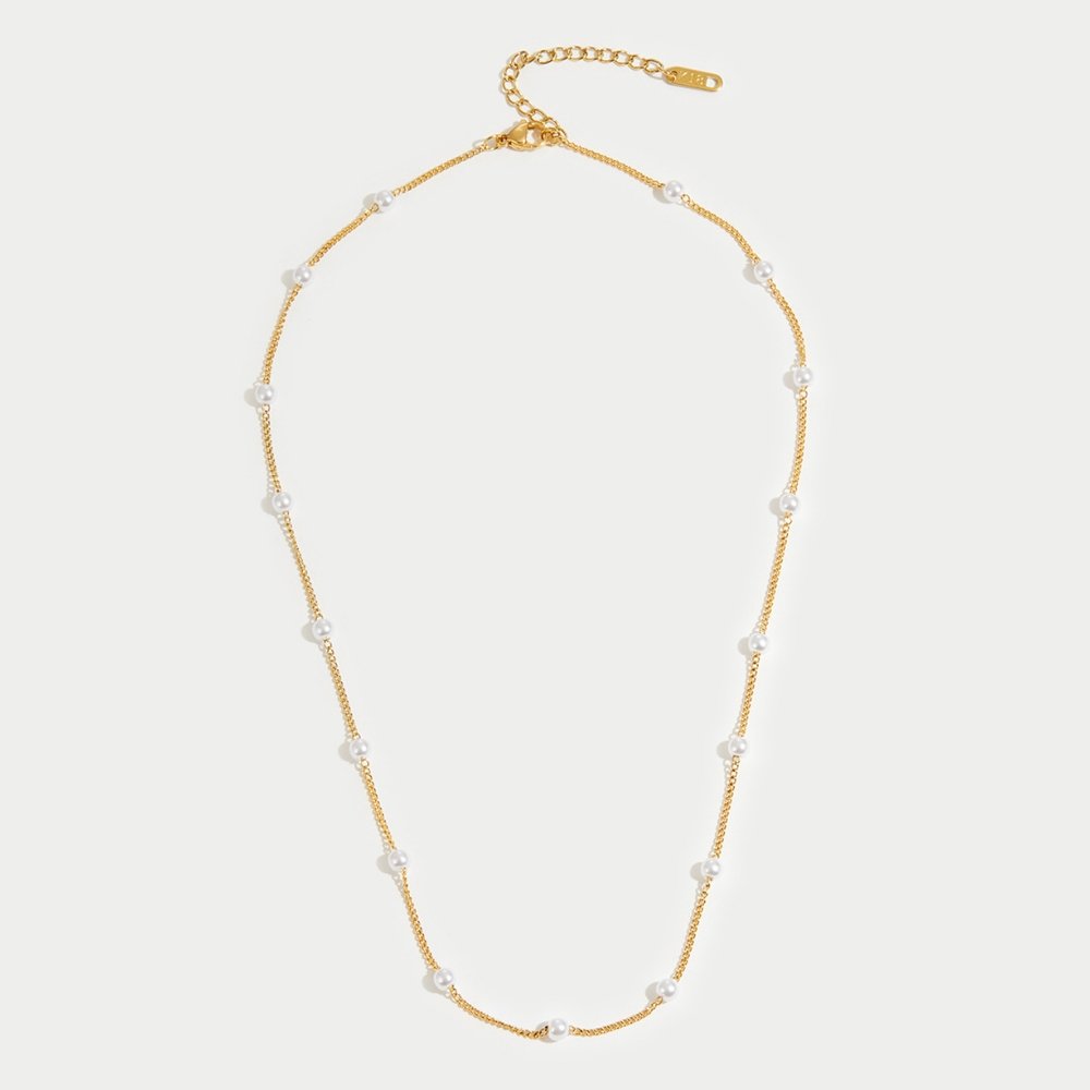 Tidlös Pärlguld Halsband