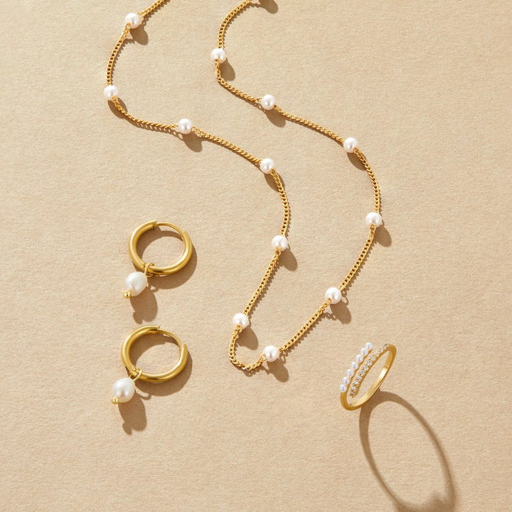 Tidlös Pärlguld Halsband