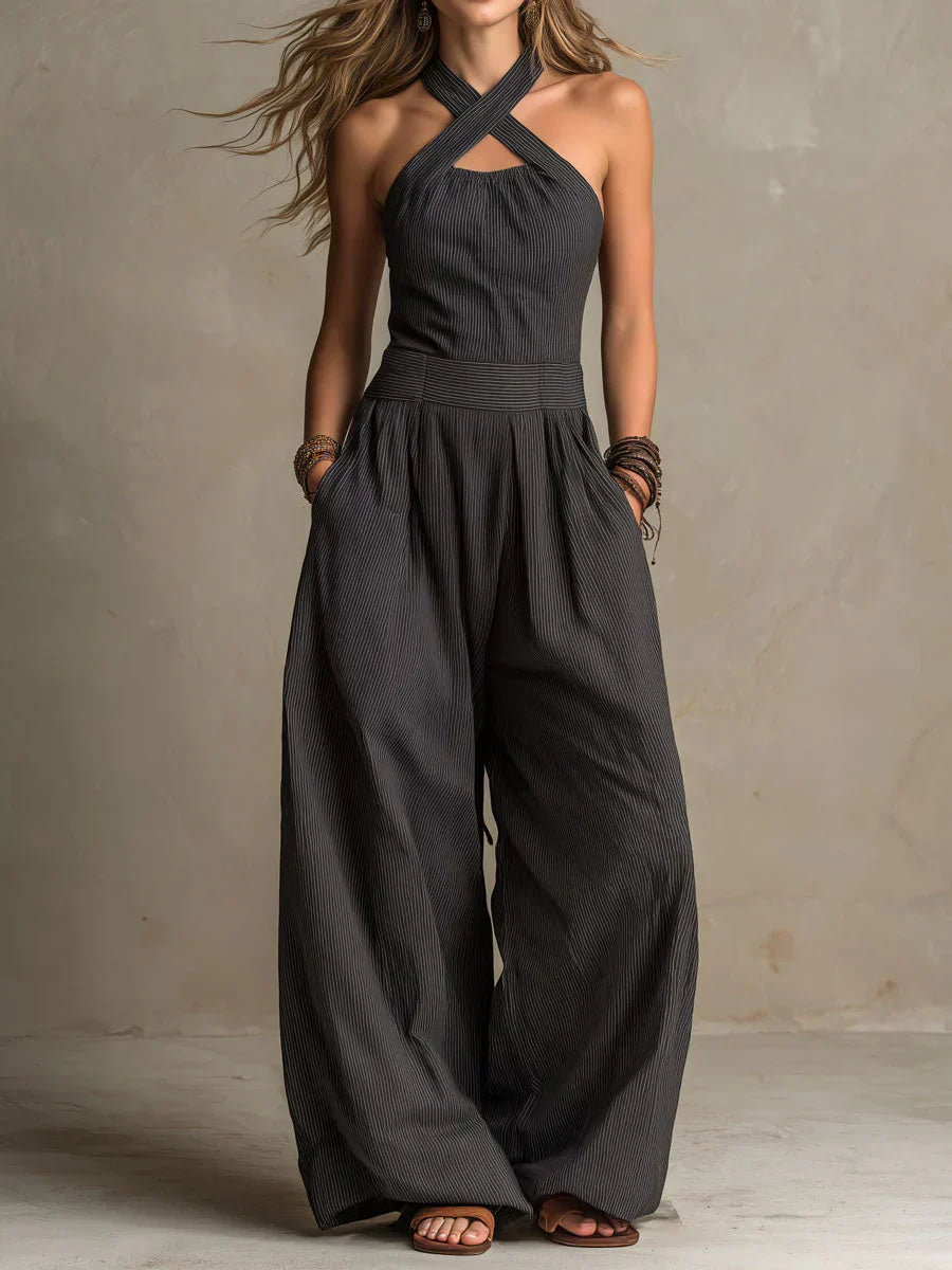 Isabella | Lång jumpsuit med halterneck