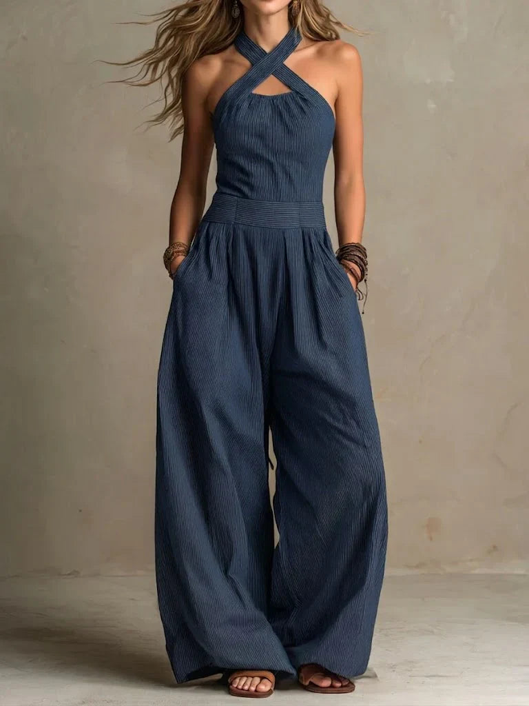 Isabella | Lång jumpsuit med halterneck
