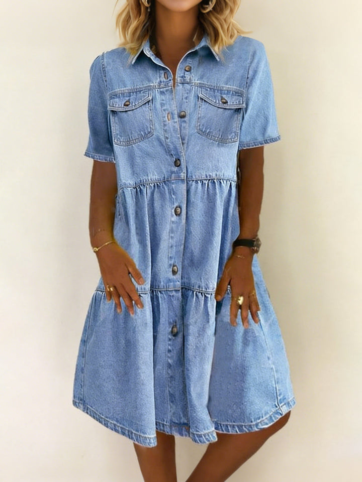 Sophia | Avslappnad Elegant Denim Klänning