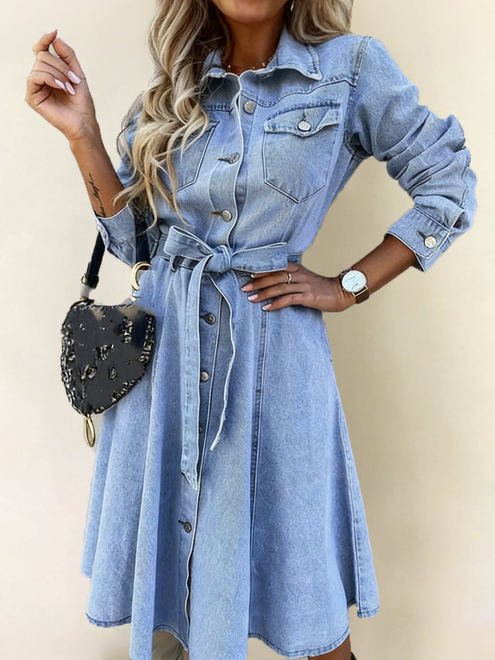 Luna | Klänning i denim med lång ärm