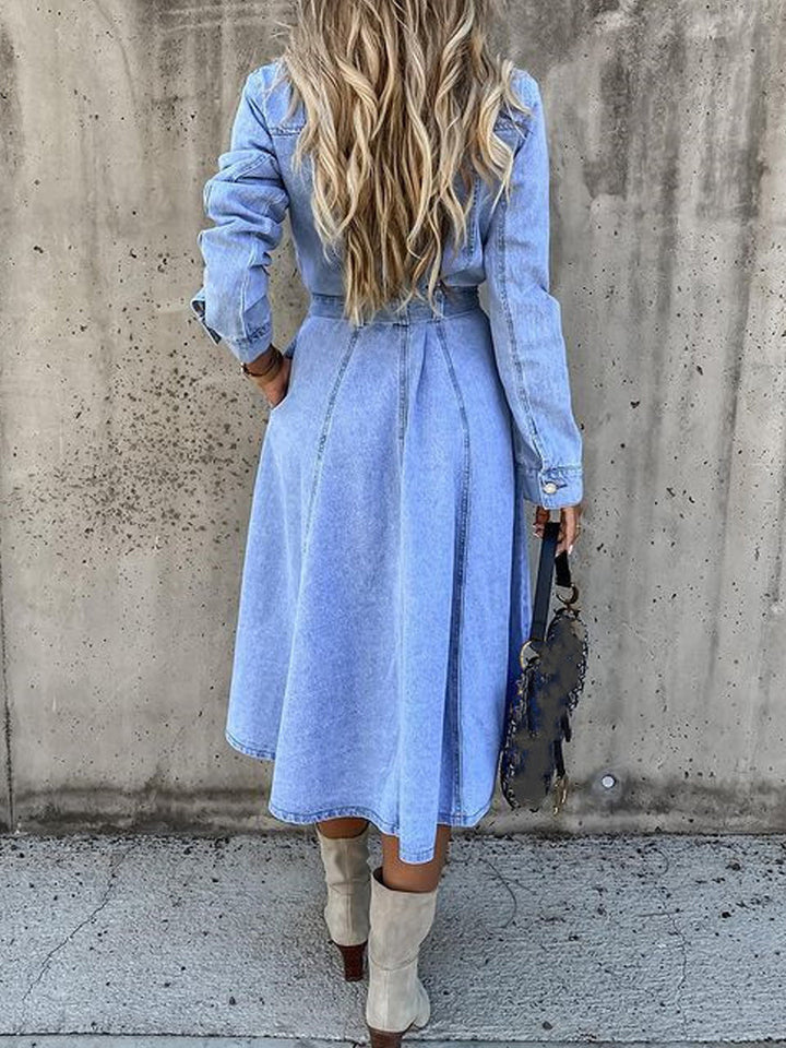 Luna | Klänning i denim med lång ärm